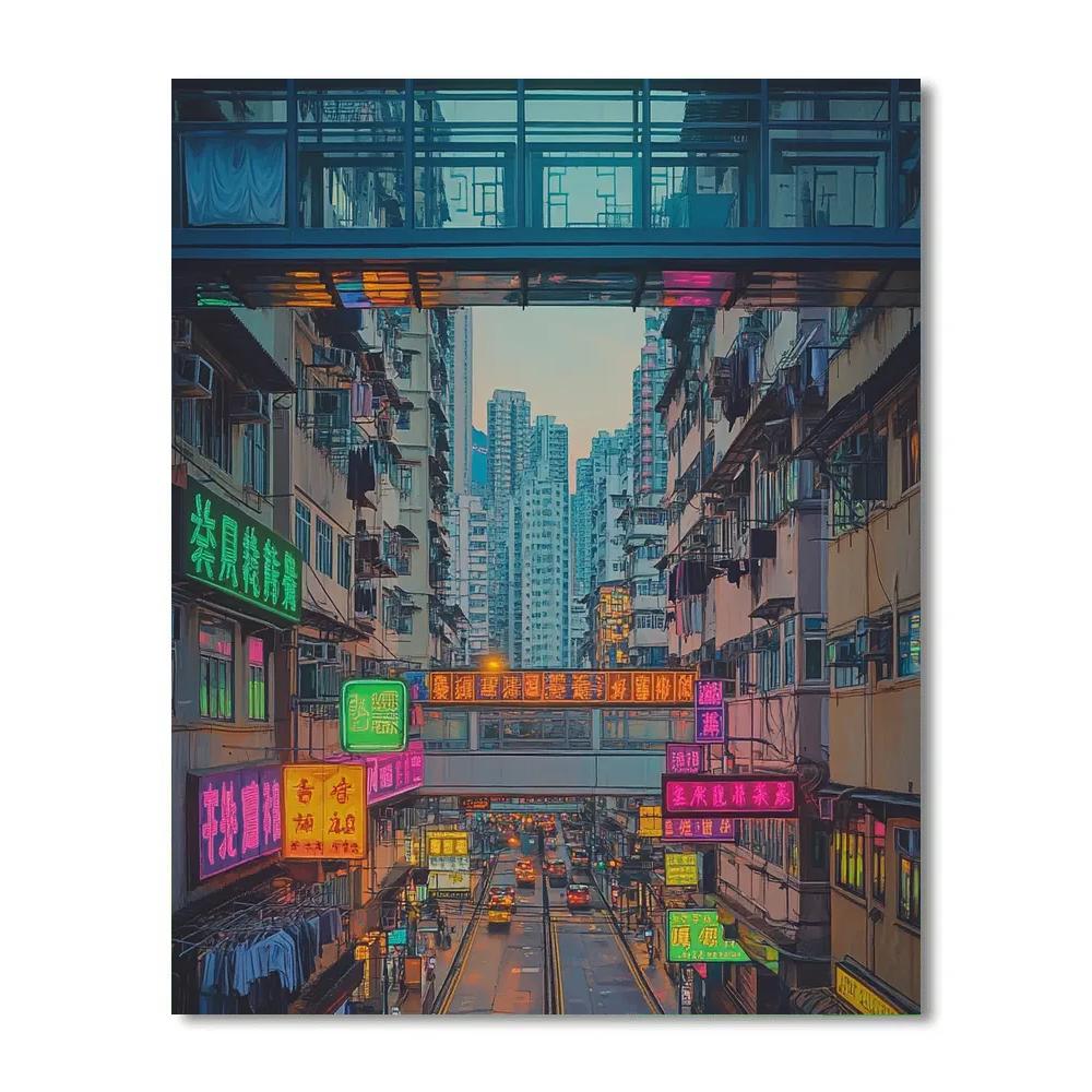 Highrise Density Of Mongkok From Skybridge Hong Kong China Number painting