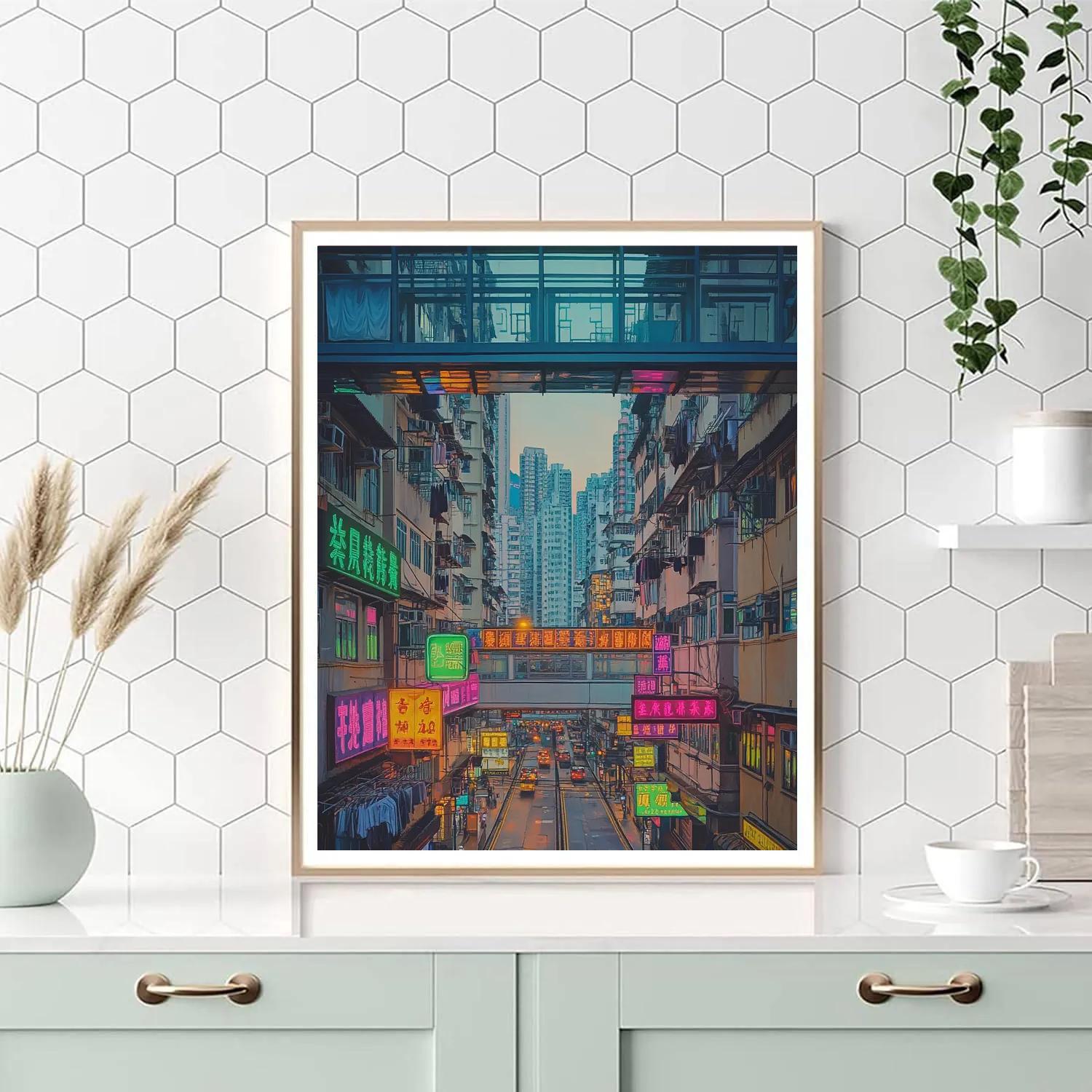 Highrise Density Of Mongkok From Skybridge Hong Kong China Number painting