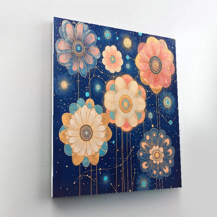 Gustav Klimt Inspired Celestial Flower Constellations paint by numbers