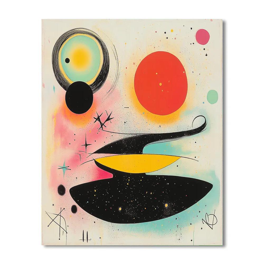Joan Miró Inspired Cosmic Dreams DIY paint by numbers