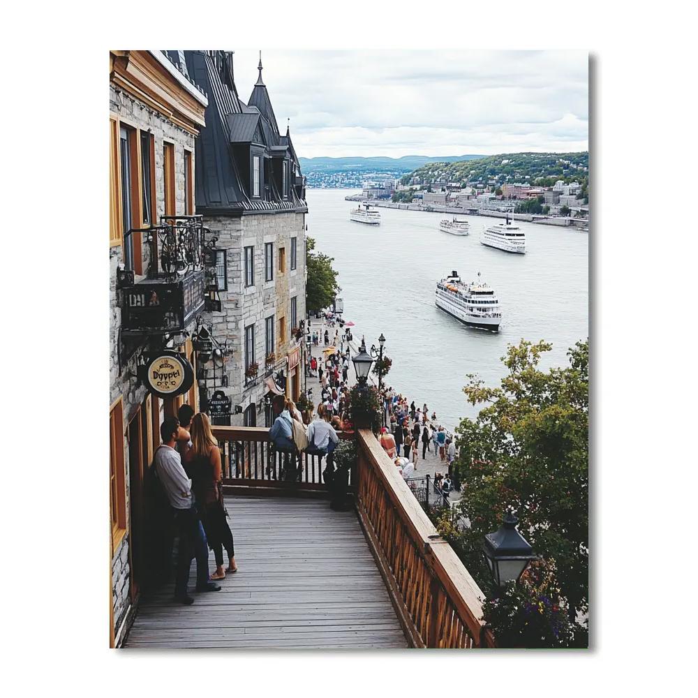 Historic Core Of Old Quebec From Terrasse Dufferin Quebec City Canada DIY paint by numbers