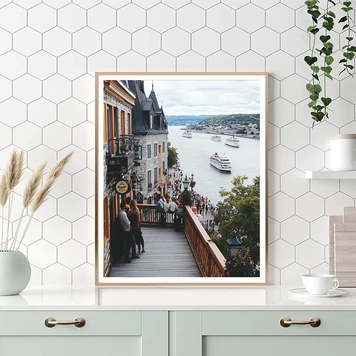 Historic Core Of Old Quebec From Terrasse Dufferin Quebec City Canada DIY paint by numbers