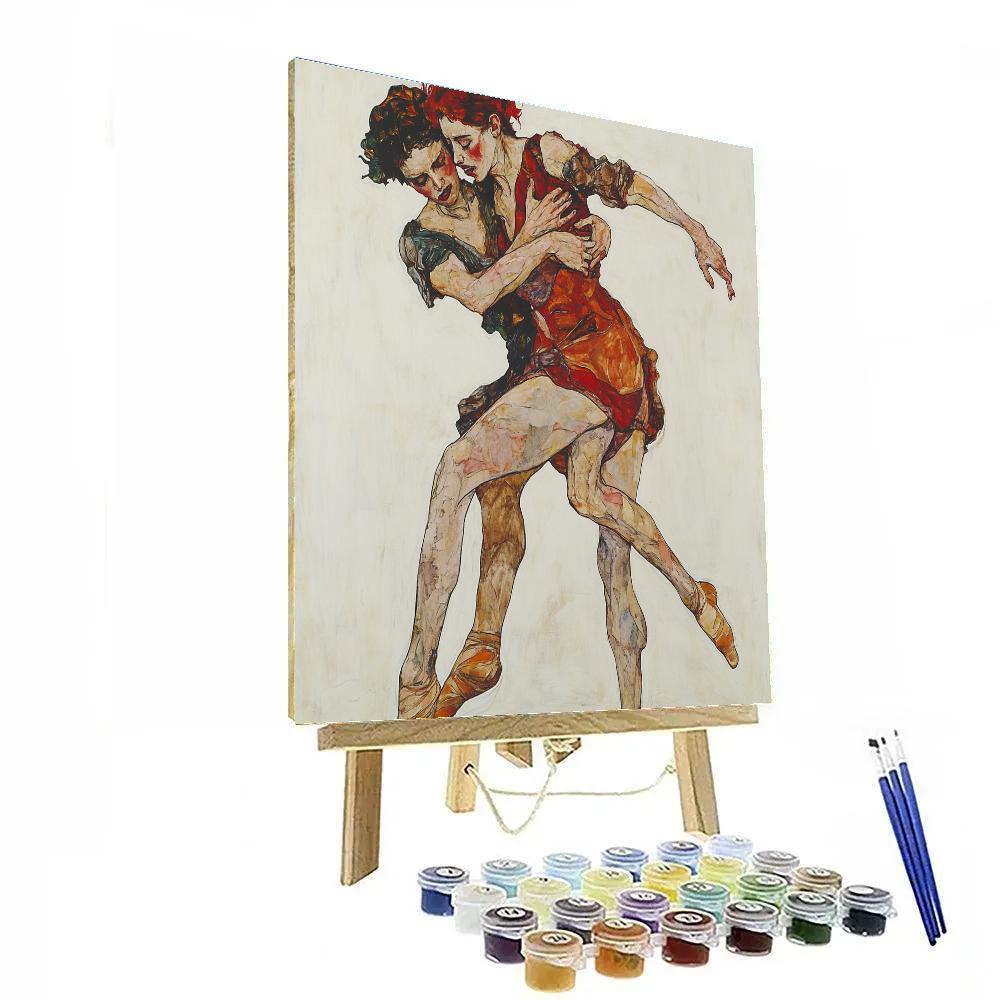 Egon Schiele Inspired Expressive Dance paint by color