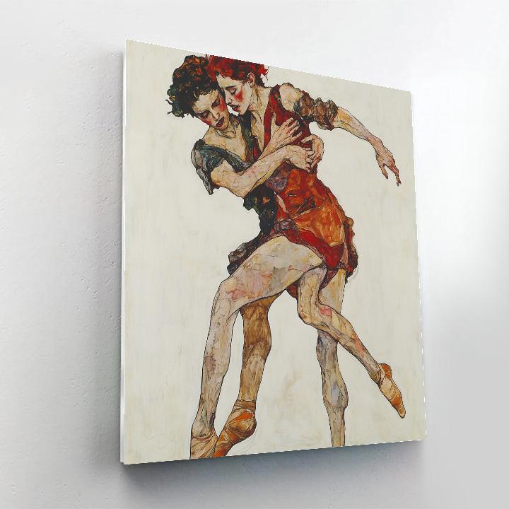 Egon Schiele Inspired Expressive Dance paint by color