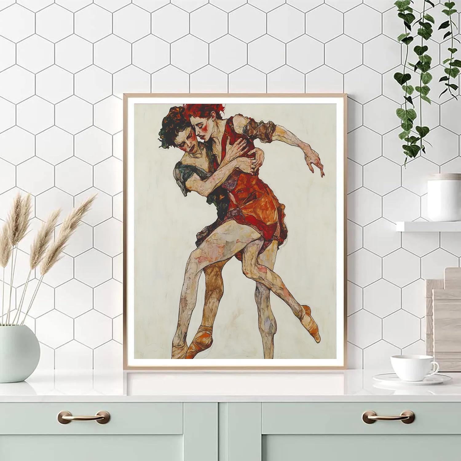 Egon Schiele Inspired Expressive Dance paint by color