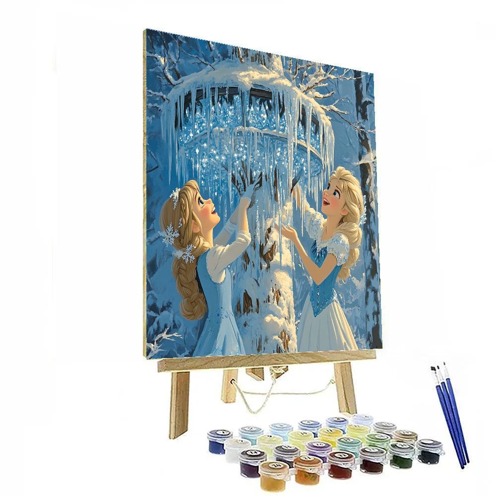 Elsa And Anna’s Frozen Treehouse Fun Disney Inspired painting number kit