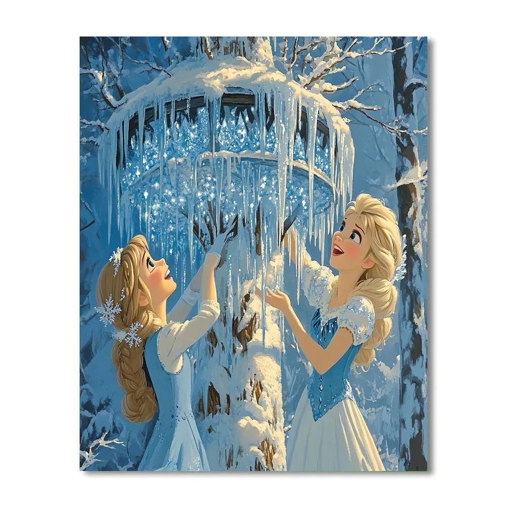 Elsa And Anna’s Frozen Treehouse Fun Disney Inspired painting number kit