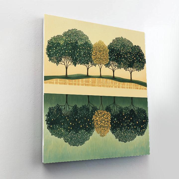 Gustav Klimt Inspired Golden Orchard Reflections Paint by numbers kits