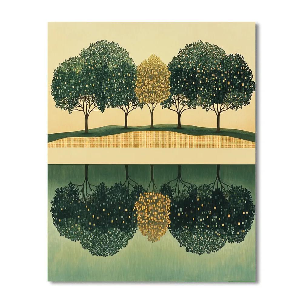 Gustav Klimt Inspired Golden Orchard Reflections Paint by numbers kits