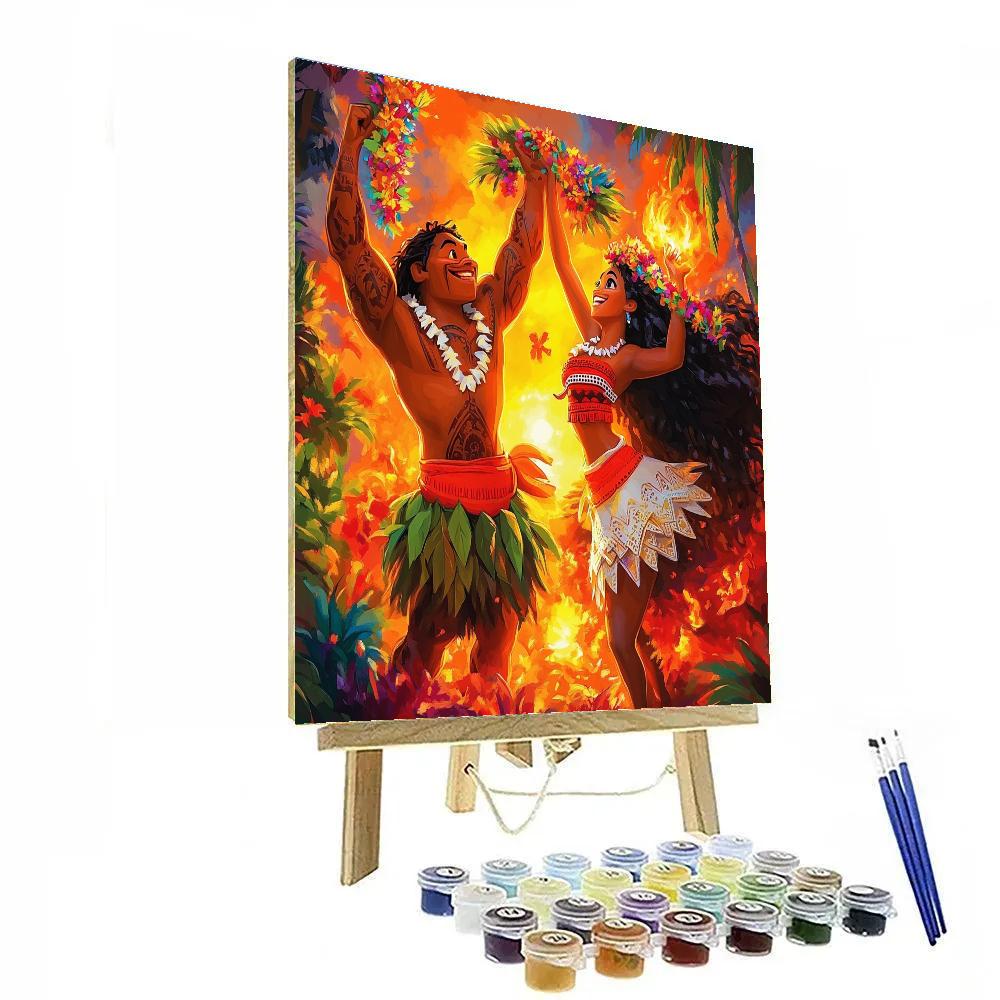 Moana And Maui’s Island Celebration Disney Inspired Numbered painting kits
