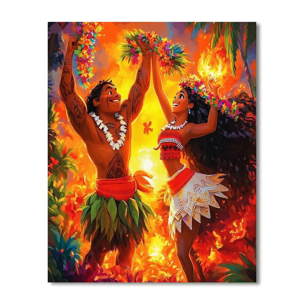 Moana And Maui’s Island Celebration Disney Inspired Numbered painting kits