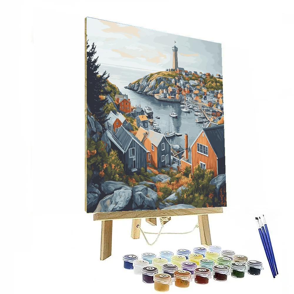 Harbor Panorama From Signal Hill St Johns Canada painting number kit