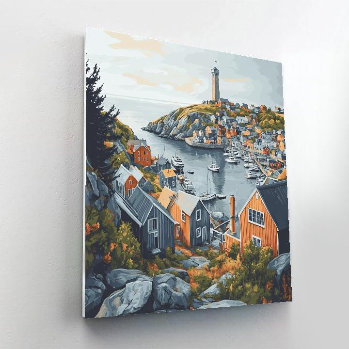 Harbor Panorama From Signal Hill St Johns Canada painting number kit