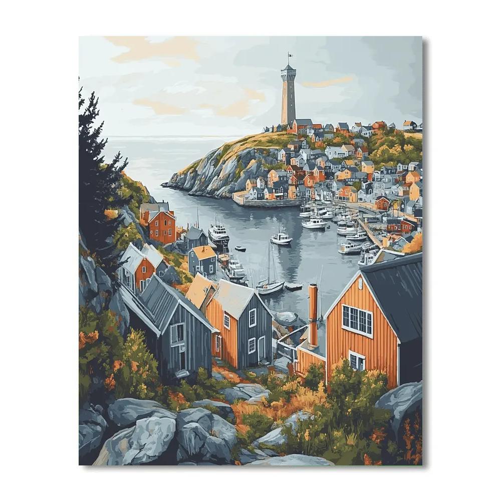Harbor Panorama From Signal Hill St Johns Canada painting number kit