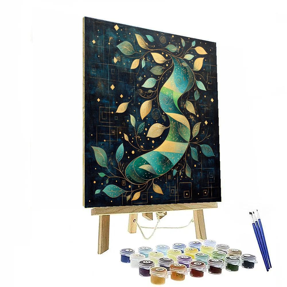Gustav Klimt Inspired Golden River Of Leaves DIY paint by numbers
