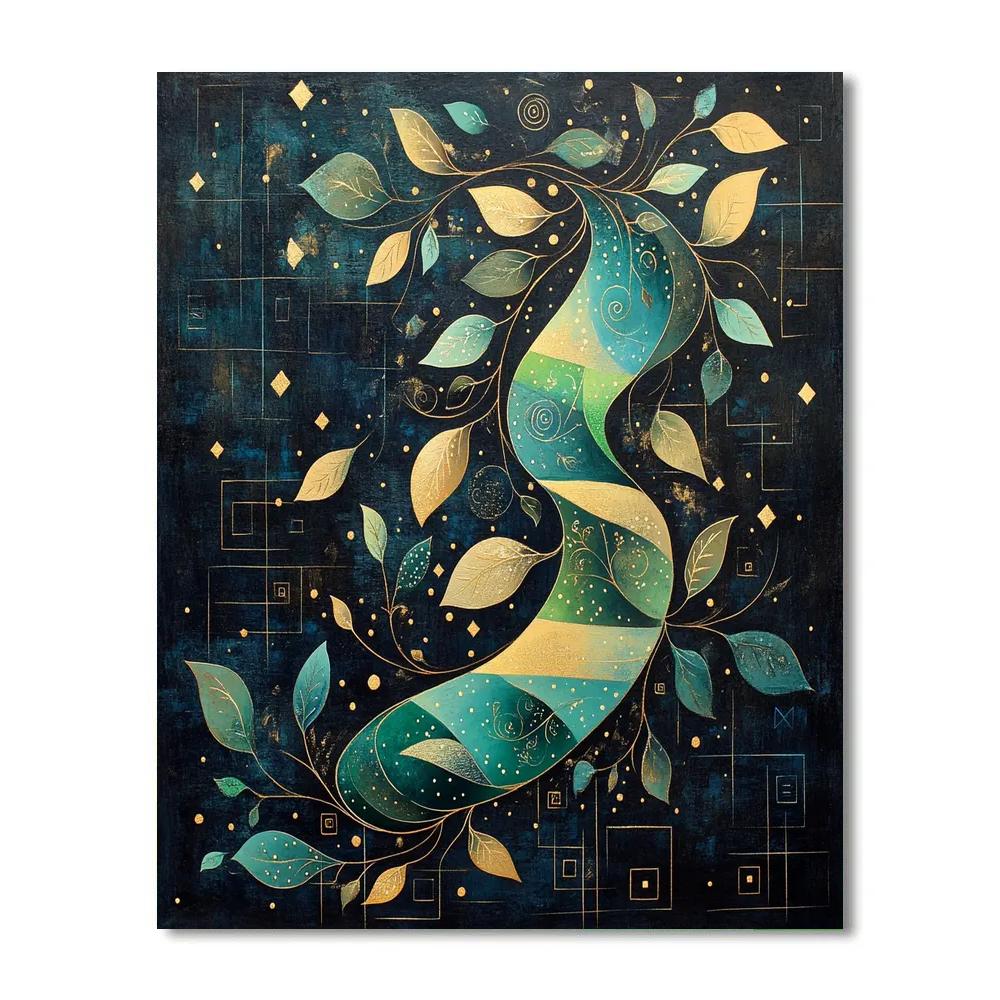 Gustav Klimt Inspired Golden River Of Leaves DIY paint by numbers