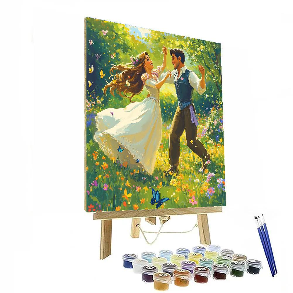 Rapunzel And Flynn’s Flower Meadow Dance Disney Inspired paint by color