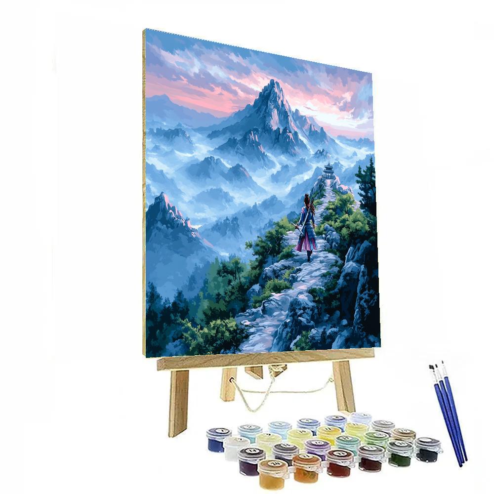 Mulan’s Courageous Mountain Trek Disney Inspired paint by color