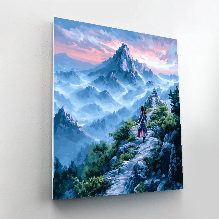 Mulan’s Courageous Mountain Trek Disney Inspired paint by color