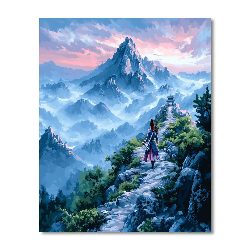Mulan’s Courageous Mountain Trek Disney Inspired paint by color
