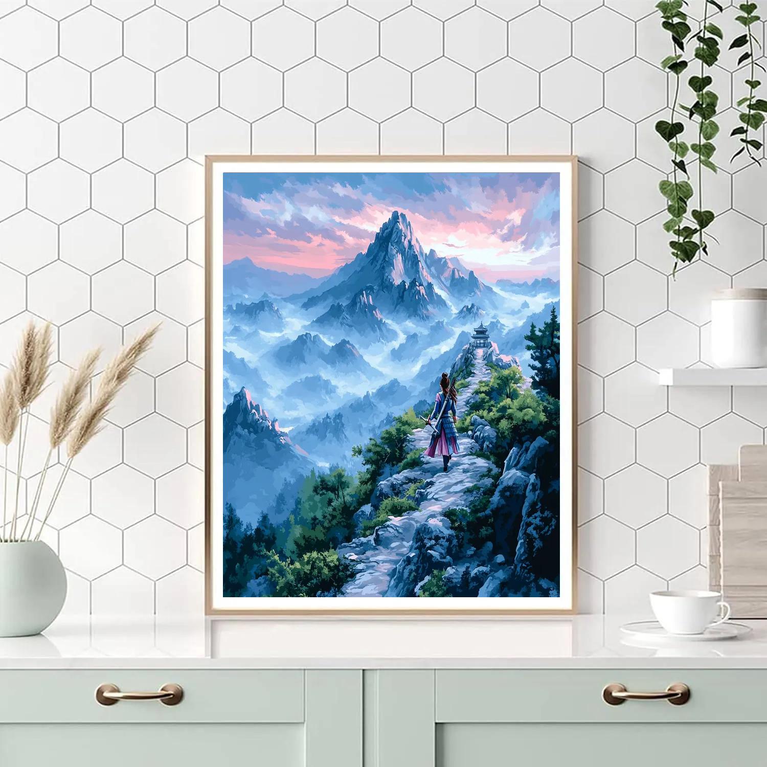 Mulan’s Courageous Mountain Trek Disney Inspired paint by color