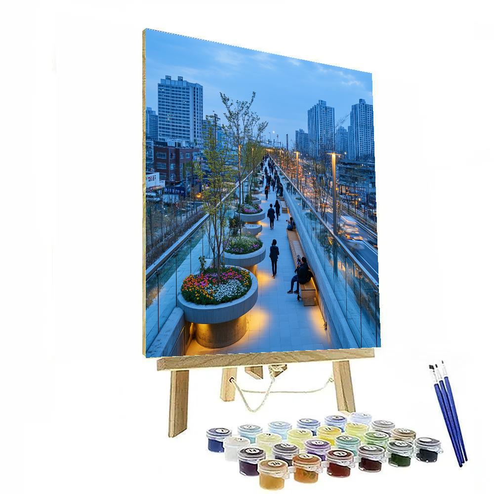 Sky Park On The Former Railway Of Seoullo 7017 Seoul South Korea Painting by numbers kit