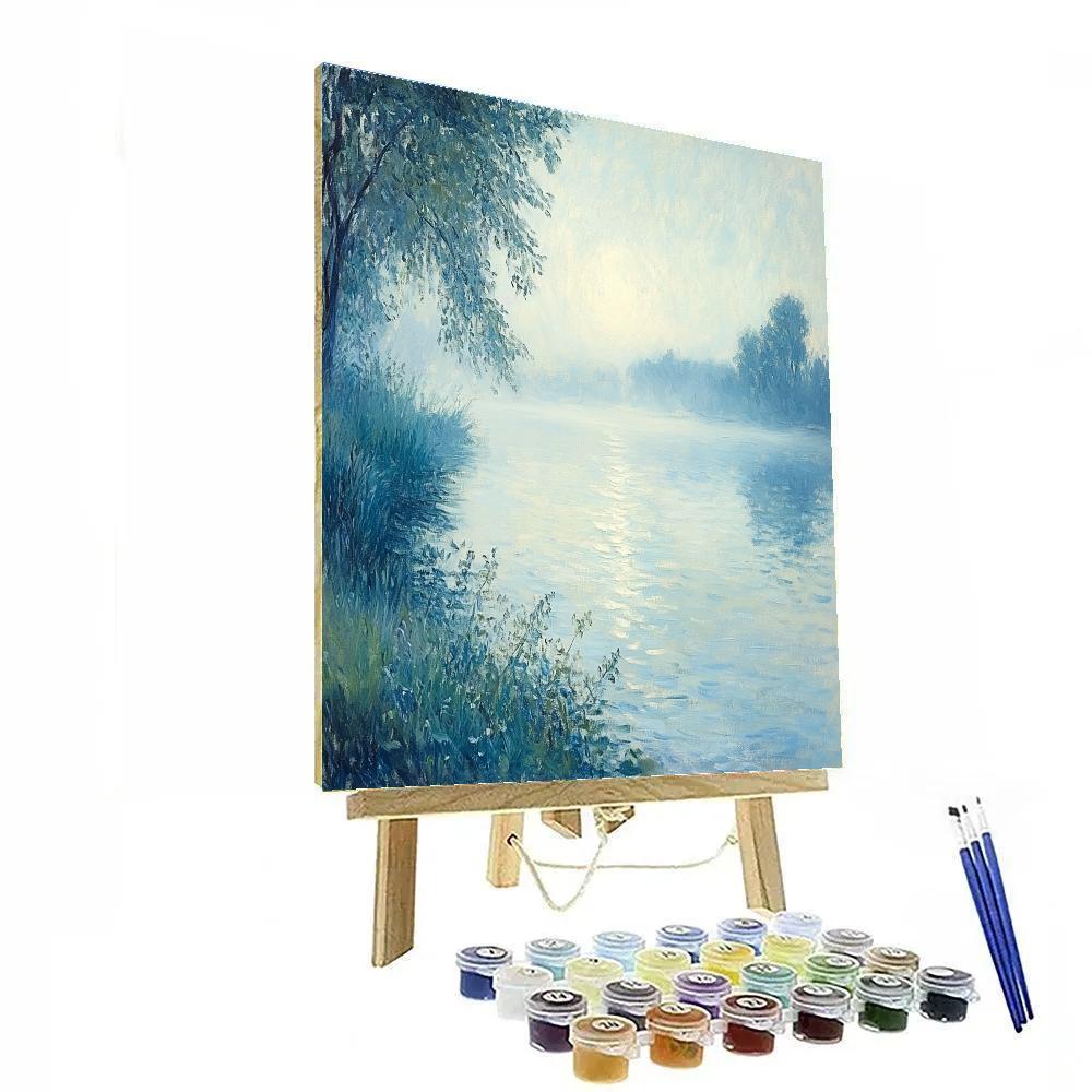 Claude Monet Inspired Morning Fog Over Lake DIY paint by numbers