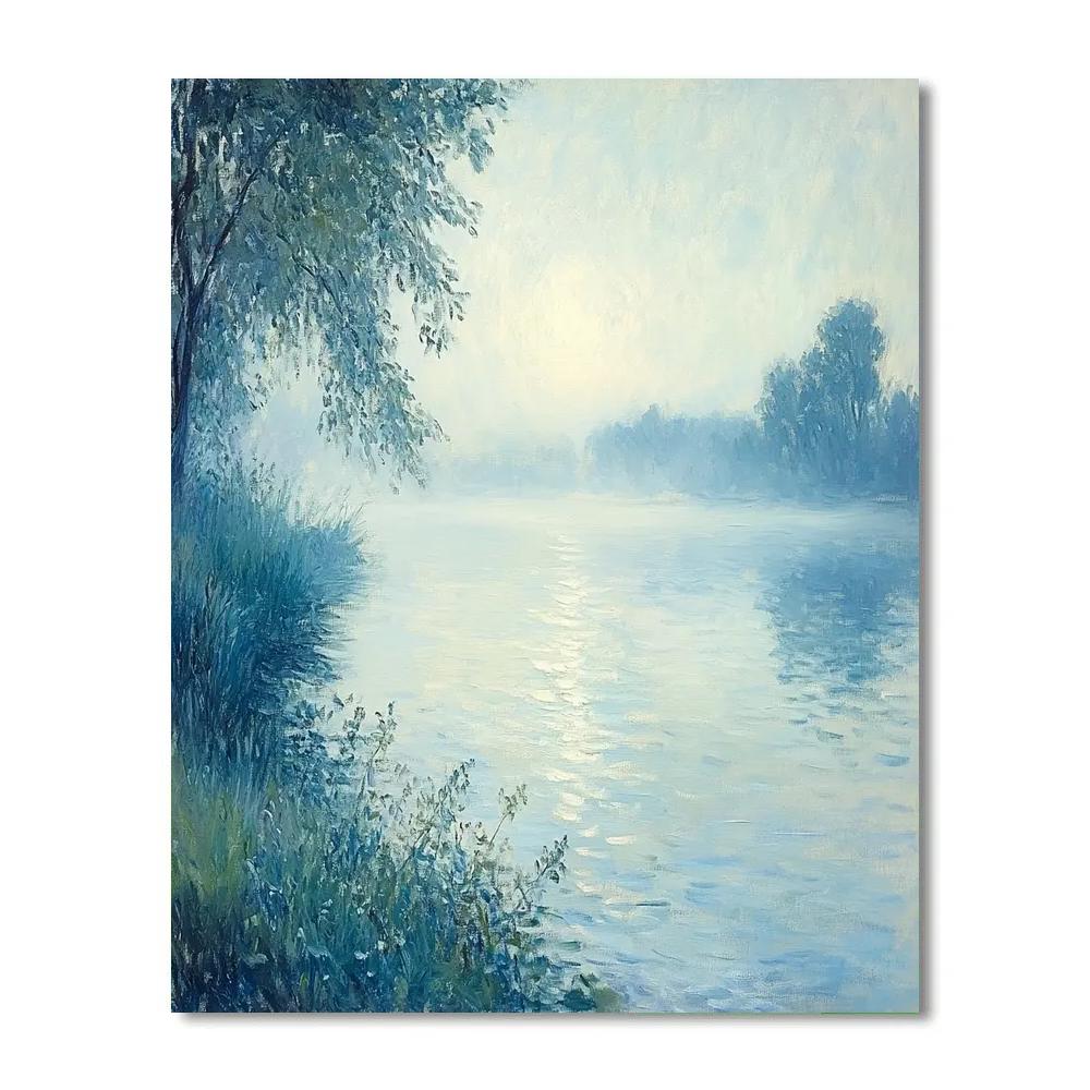 Claude Monet Inspired Morning Fog Over Lake DIY paint by numbers