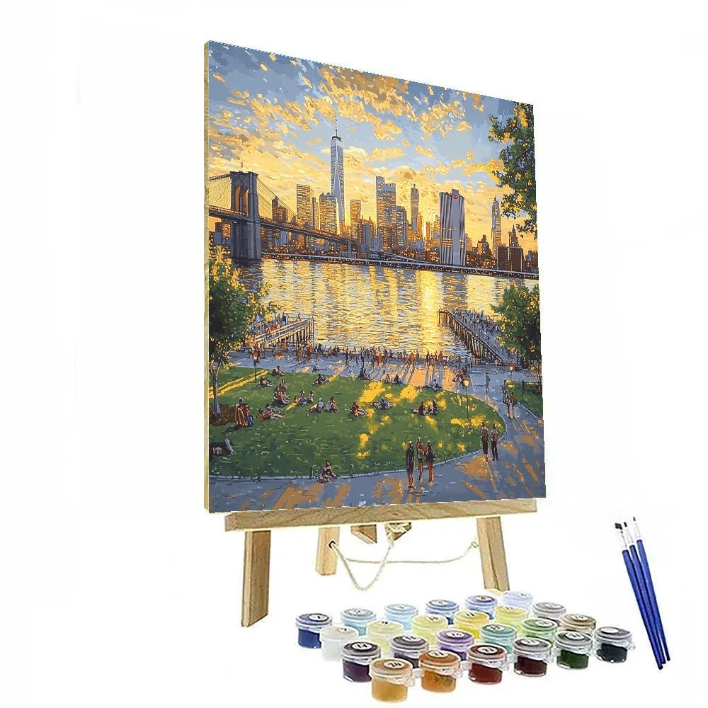Skyline From Brooklyn Bridge Park Brooklyn New York United States DIY paint by numbers