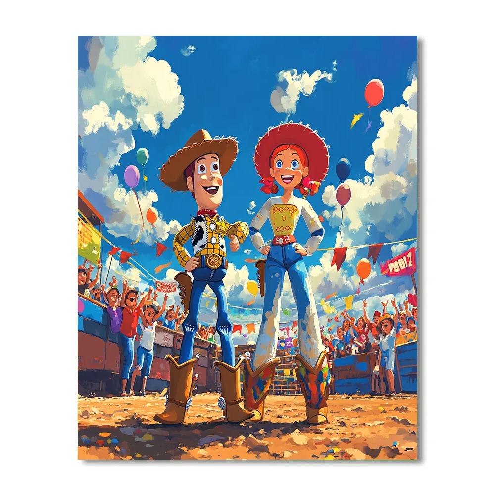 Woody And Jessie’s Rodeo Adventure Disney Inspired Numbered painting kits
