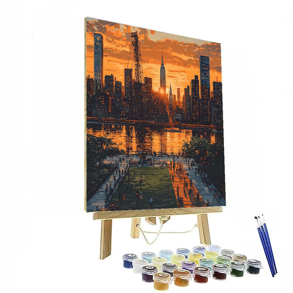 Midtown Skyline From Gantry Plaza State Park Queens New York United States Paint by numbers kits