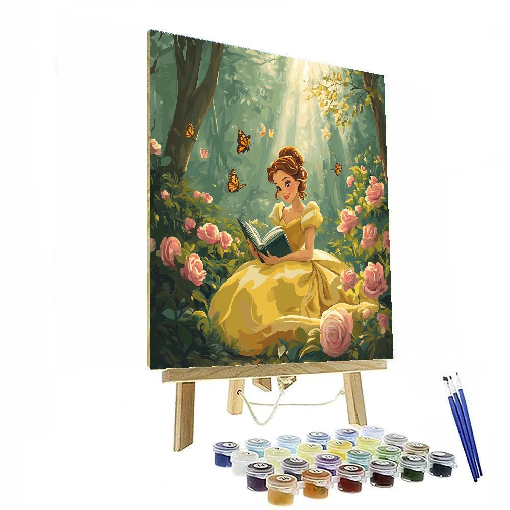 Belle’s Library Garden Retreat Disney Inspired paint by number