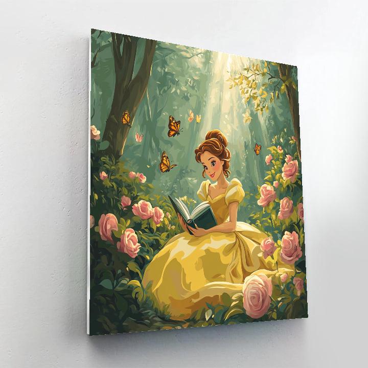 Belle’s Library Garden Retreat Disney Inspired paint by number