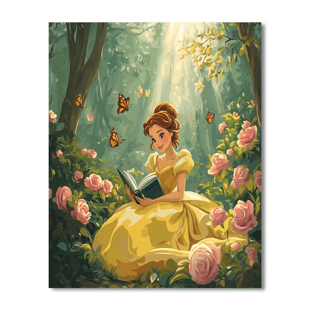 Belle’s Library Garden Retreat Disney Inspired paint by number