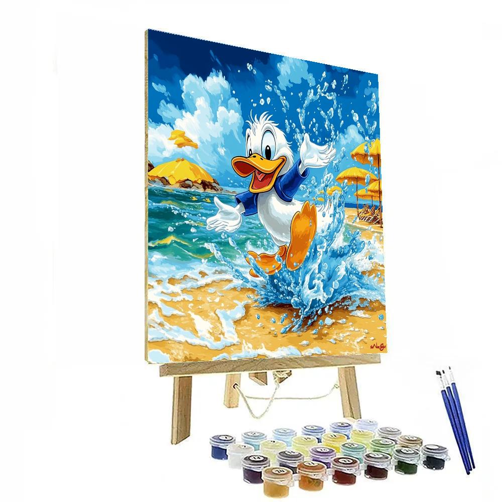 Donald Duck’s Sunny Beach Fun Disney Inspired DIY paint by numbers