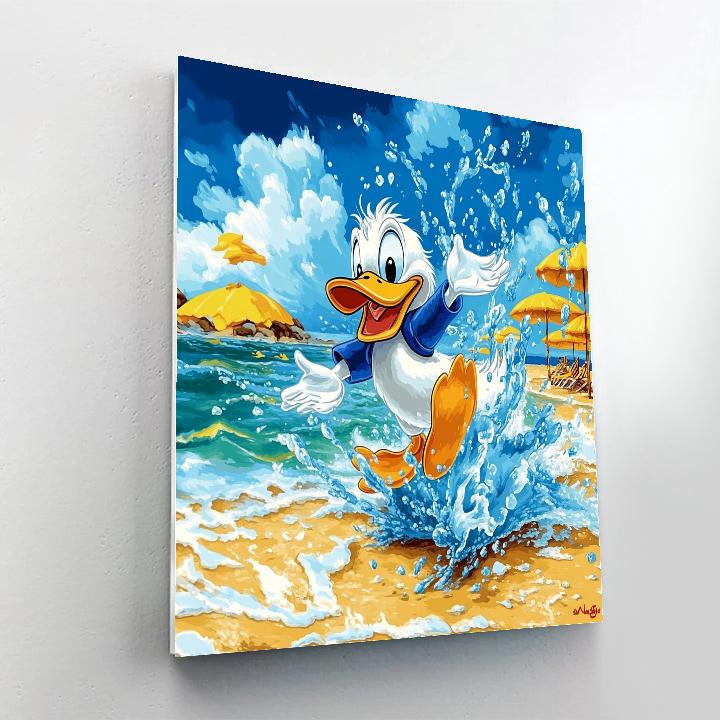 Donald Duck’s Sunny Beach Fun Disney Inspired DIY paint by numbers