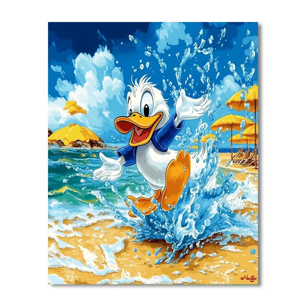 Donald Duck’s Sunny Beach Fun Disney Inspired DIY paint by numbers