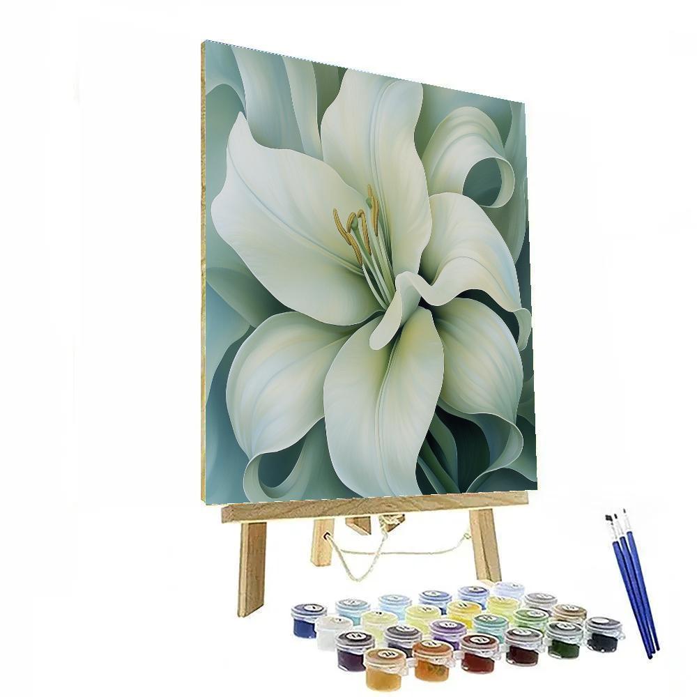 Georgia OKeeffe Inspired Close-Up Lily Number painting