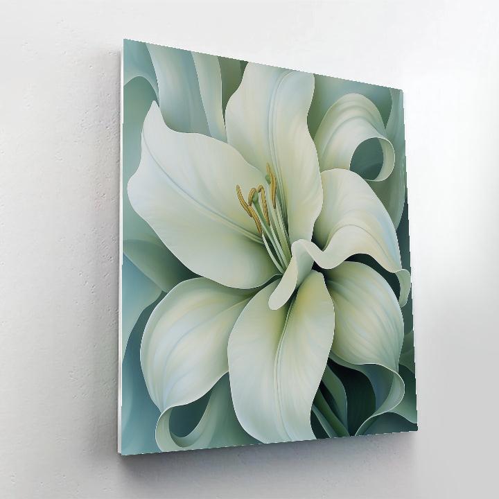 Georgia OKeeffe Inspired Close-Up Lily Number painting