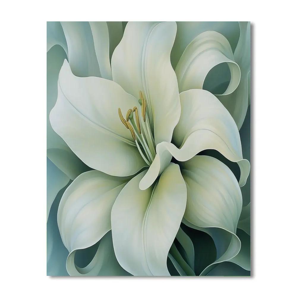 Georgia OKeeffe Inspired Close-Up Lily Number painting