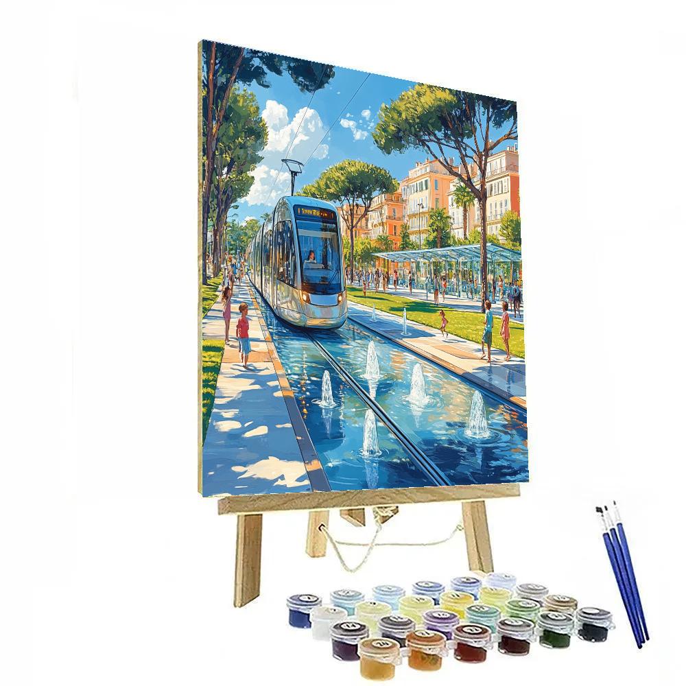 Solar Powered Tramway In Nice Promenade Du Paillon Nice France DIY paint by numbers