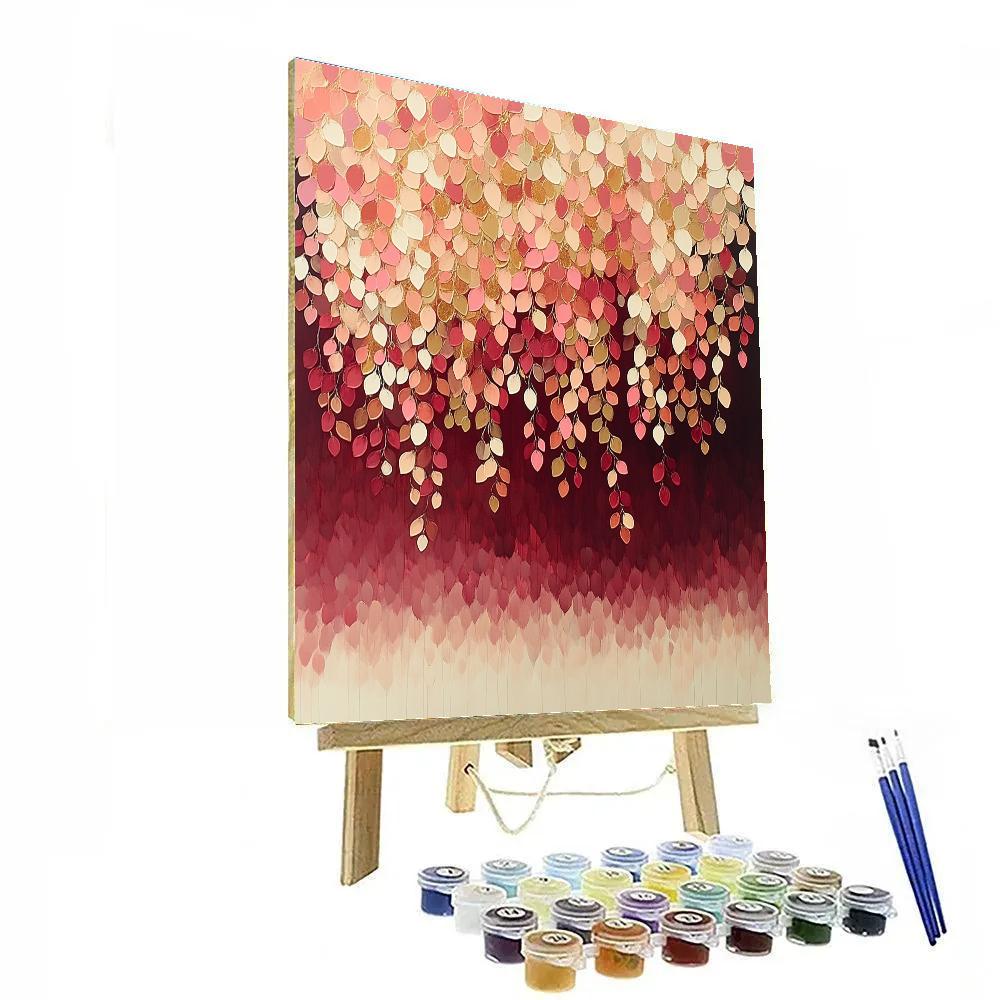 Gustav Klimt Inspired Ornamental Petal Cascade Number painting