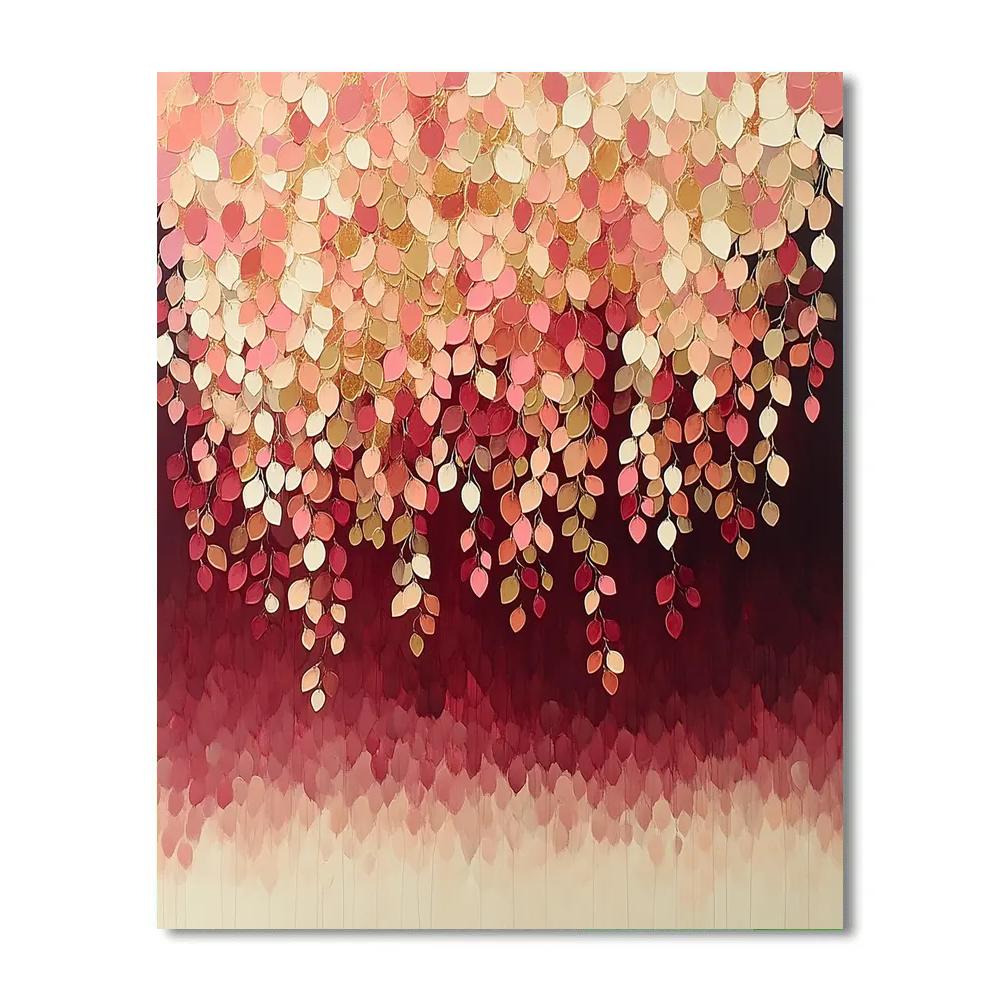Gustav Klimt Inspired Ornamental Petal Cascade Number painting