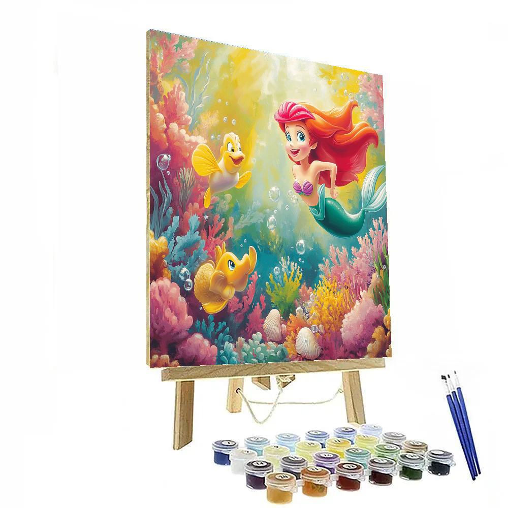 Ariel’s Magical Underwater Garden Disney Inspired DIY paint by numbers
