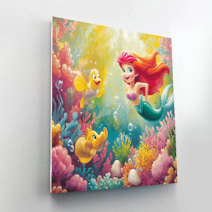 Ariel’s Magical Underwater Garden Disney Inspired DIY paint by numbers