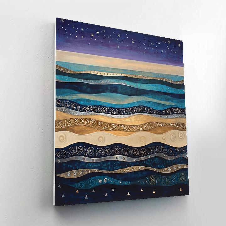 Gustav Klimt Inspired Celestial Tide Line Pattern Painting by numbers kit