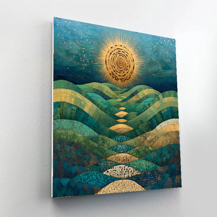 Gustav Klimt Inspired Golden Spiral Valley paint by number