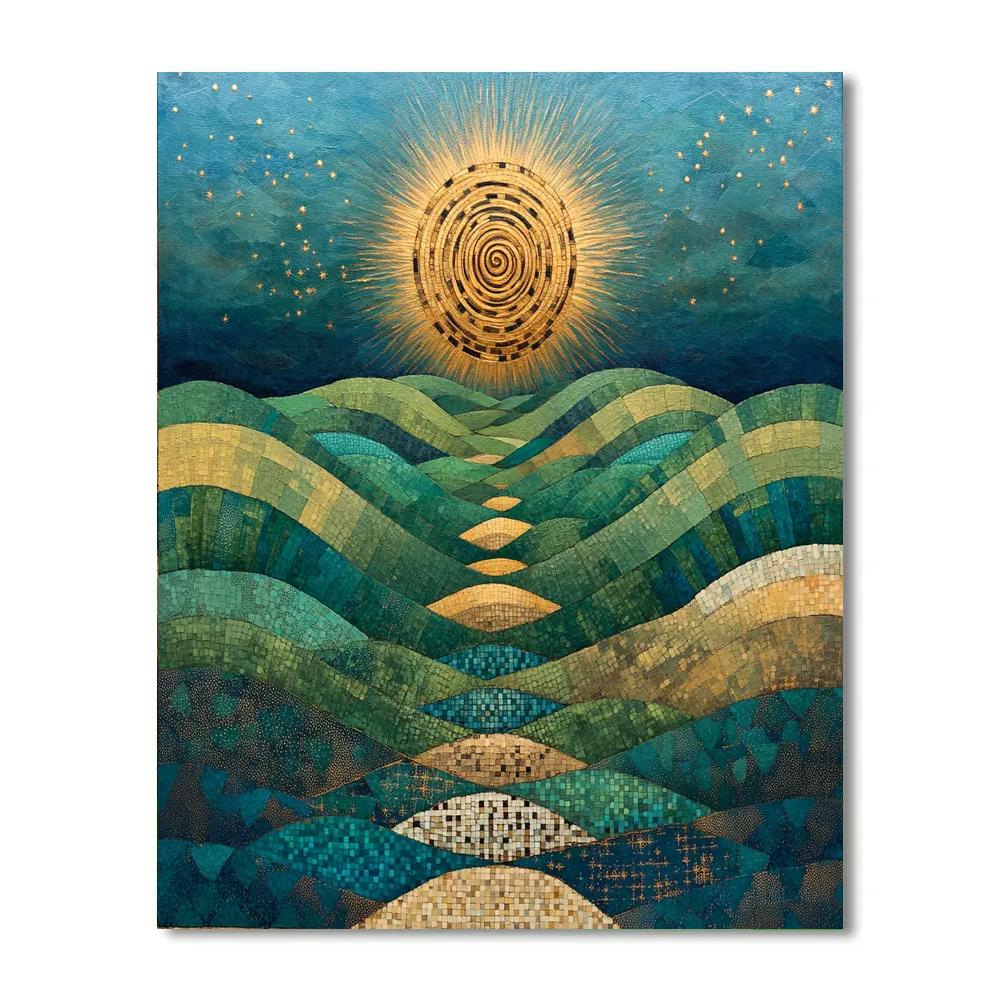 Gustav Klimt Inspired Golden Spiral Valley paint by number