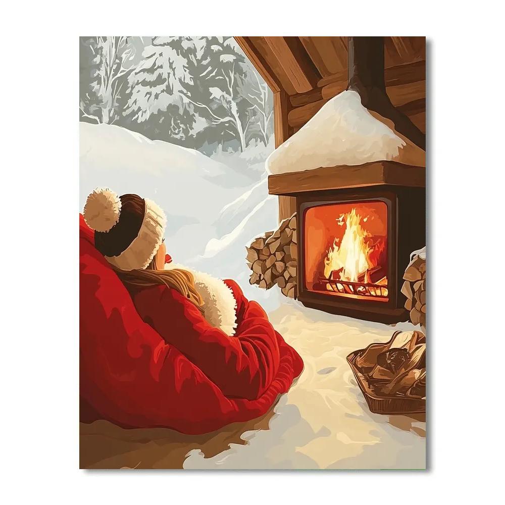 Anna’s Cozy Winter Cabin Day Disney Inspired paint by color