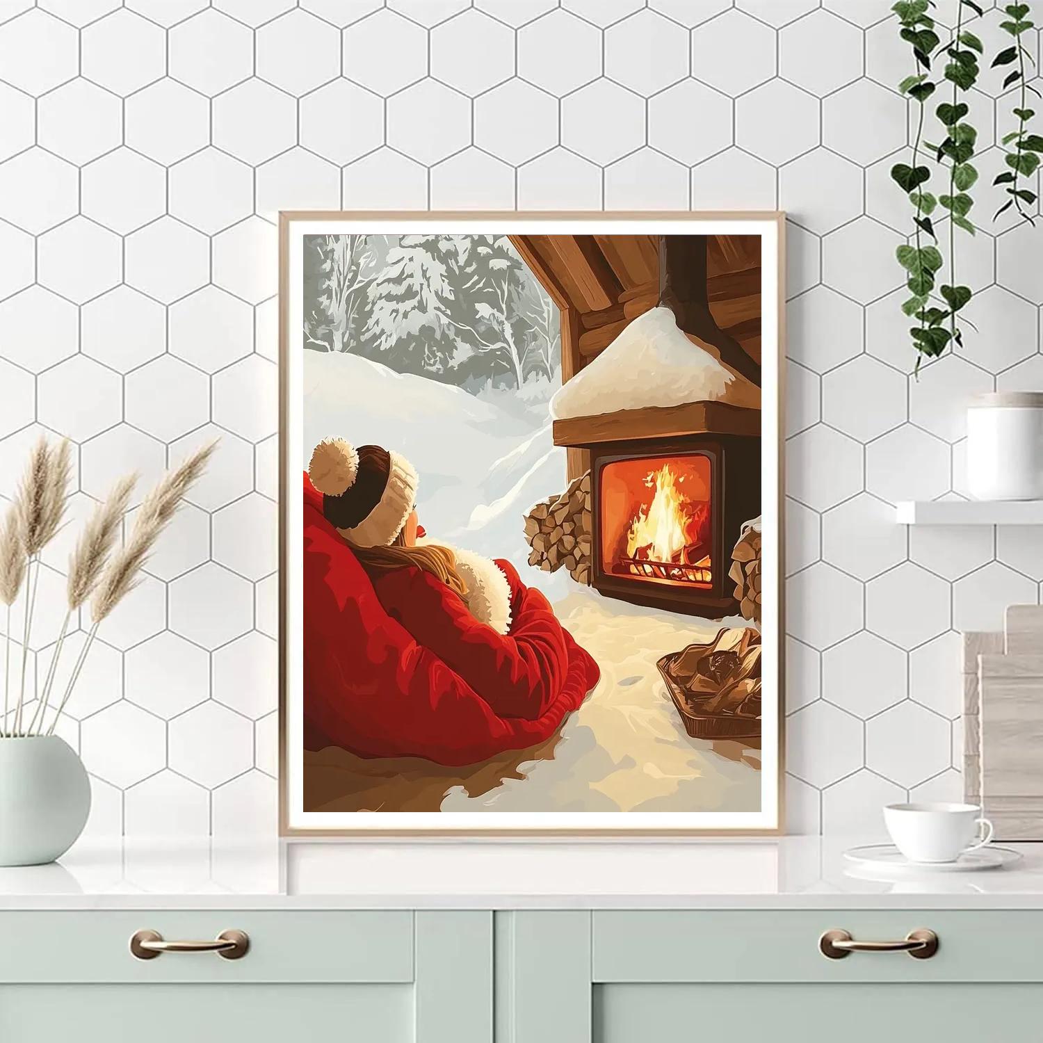 Anna’s Cozy Winter Cabin Day Disney Inspired paint by color